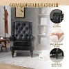 CAVINAS PU Leather Upholstered Accent Chair with Rubber Wood Legs, Modern Armchair with Wide Backrest for Living Room or Bedroom - 2 of 4