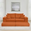 Okak Modern Modular Sectional Futon Sofa for Living Room Bedroom,Deep Seat Sleeper Couch with Comfy Backrest & Removable Ottoman - 3 of 4