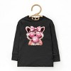 Valentine Raccoon With Bubblegum - Toddler Long Sleeve Graphic Tee - 3 of 4