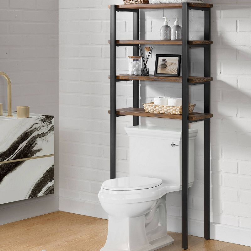 Pomona Over The Toilet 4-Shelf Bath Storage - Alaterre Furniture, 3 of 10