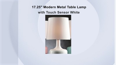 Cheru Powder Pink Metal Table Lamp with Touch Sensor and White Shade