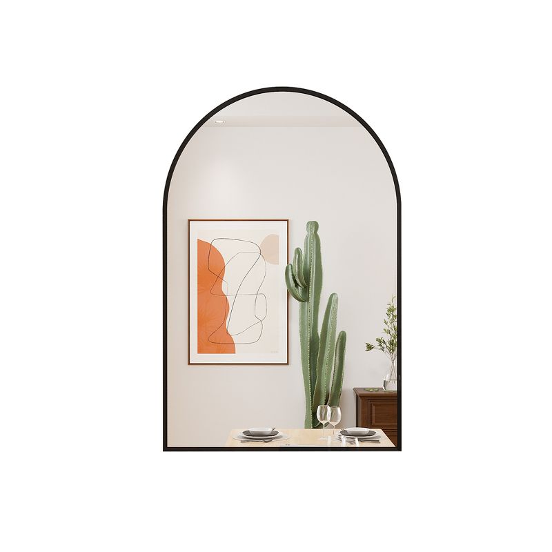 Alani Contemporary 36*24 Arched Wall Mirror,Arch-shaped Wall Mirror With Aluminum Alloy Frame- The Pop Home, 3 of 9