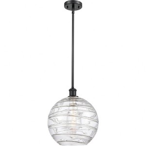 Athens Deco Swirl - 1 Light Stem Hung Mini Pendant In Industrial Style-15 Inches Tall and 12 Inches Wide - 1 of 1