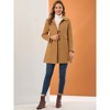 INSPIRE CHIC Women's Single Breasted Long Peter Pan Collar Vintage Winter Overcoat - 2 of 4