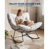 TackView Outdoor Papasan Rocking Chair, Oversized Lounge Chair with Metal Frame, Patio Rattan Egg Rocker for Balcony Backyard Porch Bedroom - 4 of 4