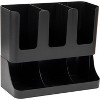 Attop 6 Compartment Upright Breakroom Coffee Condiment and Cup Storage Organizer, Black - 3 of 4