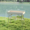 3.4ft Folding Ice Cooler Table with Drain, Fill and Chill Table Outdoor Table Cooler with Storage Shelf, Drink Cooler for Parties Picnic - 3 of 4