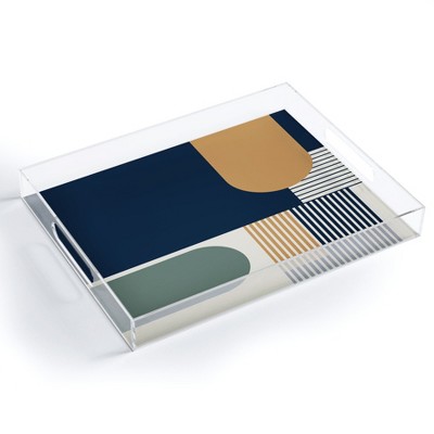 Sheila Wenzel-Ganny Cool Color Palette Pattern 15.5" x 12" Acrylic Tray - Deny Designs