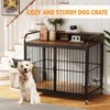 48-inch wide large dog crate furniture, 360° adjustable elevated feeder, removable pet fence, sturdy metal construction, easy to assemble - 4 of 4