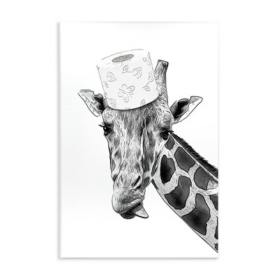 Stupell Industries Giraffe & Toilet Paper Bathroom Wall Plaque Art