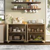 Fluted Sideboard Buffet Cabinet with Storage,4 Door Kitchen Storage Cabinet - 3 of 4