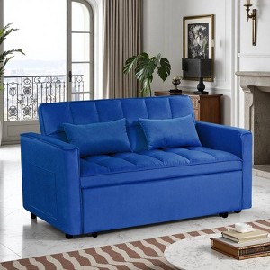 PAGED 54" Pull-out Couch Sofa, Convertible Sleeper Sofa Bed with Premium Upholstery & Sturdy Design, Space-Saving Compact Furniture for Small Spaces - 1 of 3