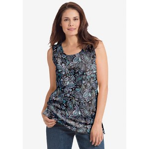 Woman Within Plus Size Perfect Printed Scoopneck Tank - 1 of 4