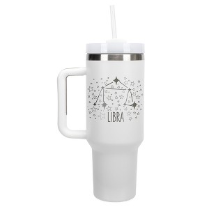 100 North Libra Zodiac Astrology Star Sign Wrap-Around 40 Oz. Stainless Steel Water Bottle Coffee Mug, Spill & Leak Resistant, Travel Tumbler with - 1 of 4
