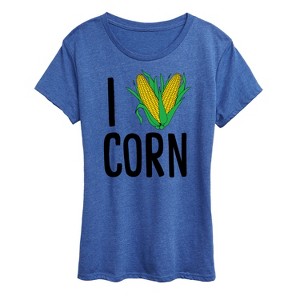 Women's - Instant Message - Valentine's Day I Heart Corn Short Sleeve Graphic T-Shirt - 1 of 4