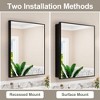 Elise Medicine Cabinet with Mirror, 14'' x 24'' Surface or Recessed Bathroom Medicine Cabinet, Adjustable Tempered Glass Shelves, Reversible, Black - 3 of 4