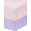 Everyday Kids 2-Pack Fitted Crib Sheets, 100% Soft Microfiber, Fits Standard 28"x52" Mattress, Lavender & Pink Nursery Sheets - 4 of 4