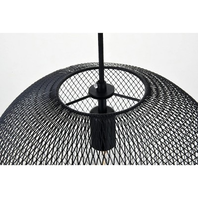 Elegant Black Iron Globe Pendant Light with Adjustable Height