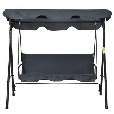 3 Seat Padded Porch Swing with Canopy - WELLFOR