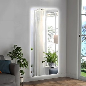 Whisen Wall-Mounted Full Length Rimless Dressing Mirror with Round Corners - 1 of 4