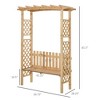 Aghana Digitals Brown Fir Wood Arbor Arch Garden Bench with Trellises & Pergola for Climbing - 3 of 4