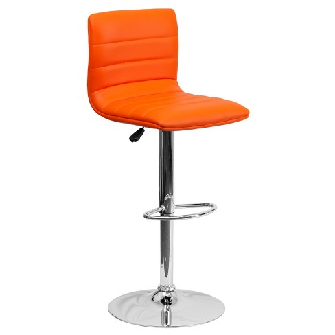 Orange Vinyl Adjustable Bar Stool, Flash Furniture Adjustable Bar Stools