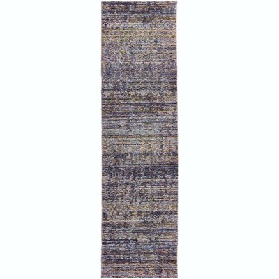 Oriental Weavers Atlas 8033F Purple/ Grey Indoor Area Rug - 2'6" x 12'