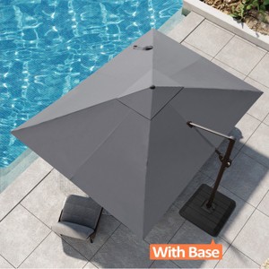 Pellebant 9x11.5FT Cantilever Umbrella Outdoor 360 Degree Rotation Offset Umbrella 6 Heights Adjustable with Base - 1 of 4