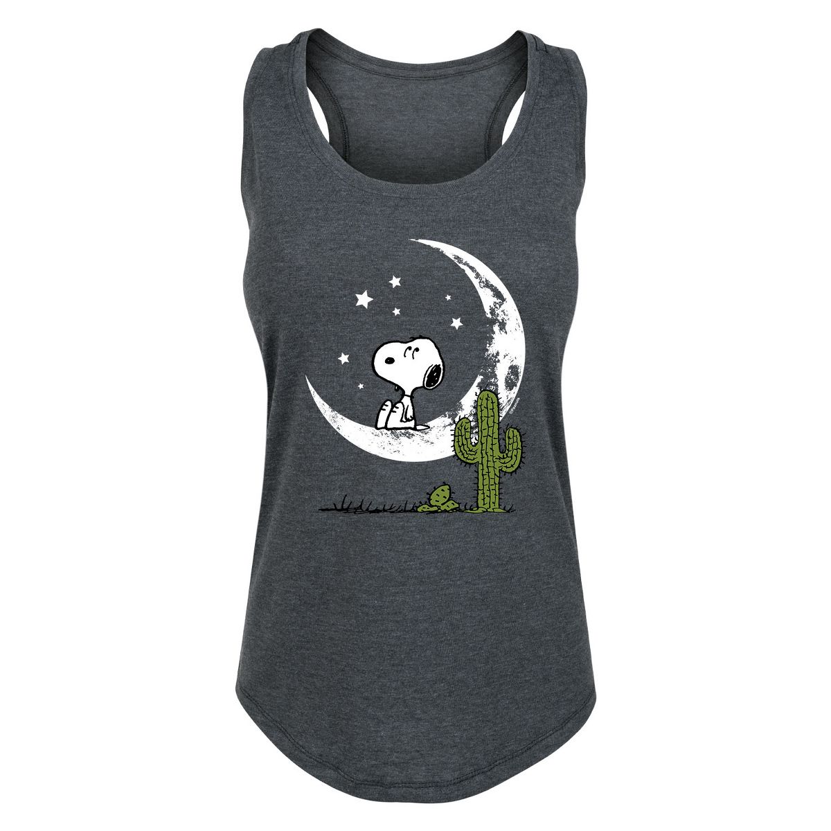 Women's - Peanuts - Snoopy Desert On Moon Graphic Racerback Tank