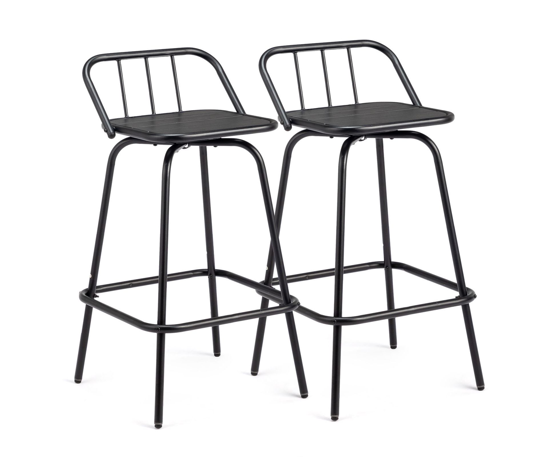 Karl Home | 2 Pack Outdoor Bar Stools Swivel Barstools