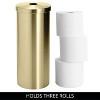 mDesign 3-Roll Steel Toilet Paper Storage Holder with Lid Soft Brass (25974) - 4 of 4