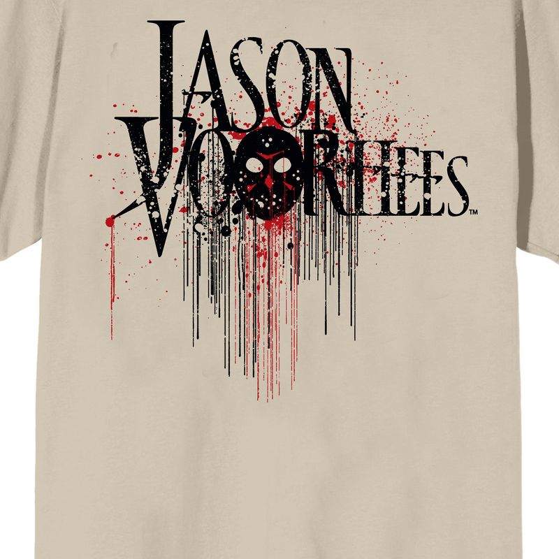 Friday The 13th Jason Voorhees Chest Print Crew Neck Short Sleeve Pelican Men's T-shirt, 2 of 4