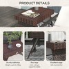 Outsunny Folding Rattan Side Table, Outdoor End Table, Hand Woven PE Rattan Coffee Table for Balcony, Backyard, Garden, Lawn, Courtyard, Brown - 2 of 4