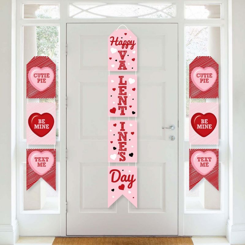 Big Dot of Happiness Conversation Hearts - Hanging Vertical Paper Door Banners - Valentine's Day Party Wall Decoration Kit - Indoor Door Decor, 1 of 8