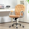 NicBex Office Chair with Height Adjustable Modern Button Tufted Computer Chair with Armrests, 5 Casters, Teddy Fleece for Office, Study - 2 of 4