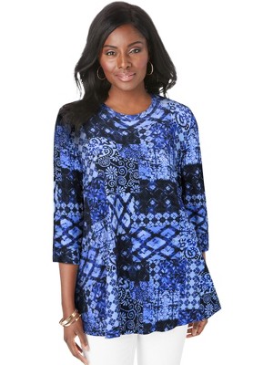 Jessica London Women's Plus Size Stretch Knit Swing Tunic