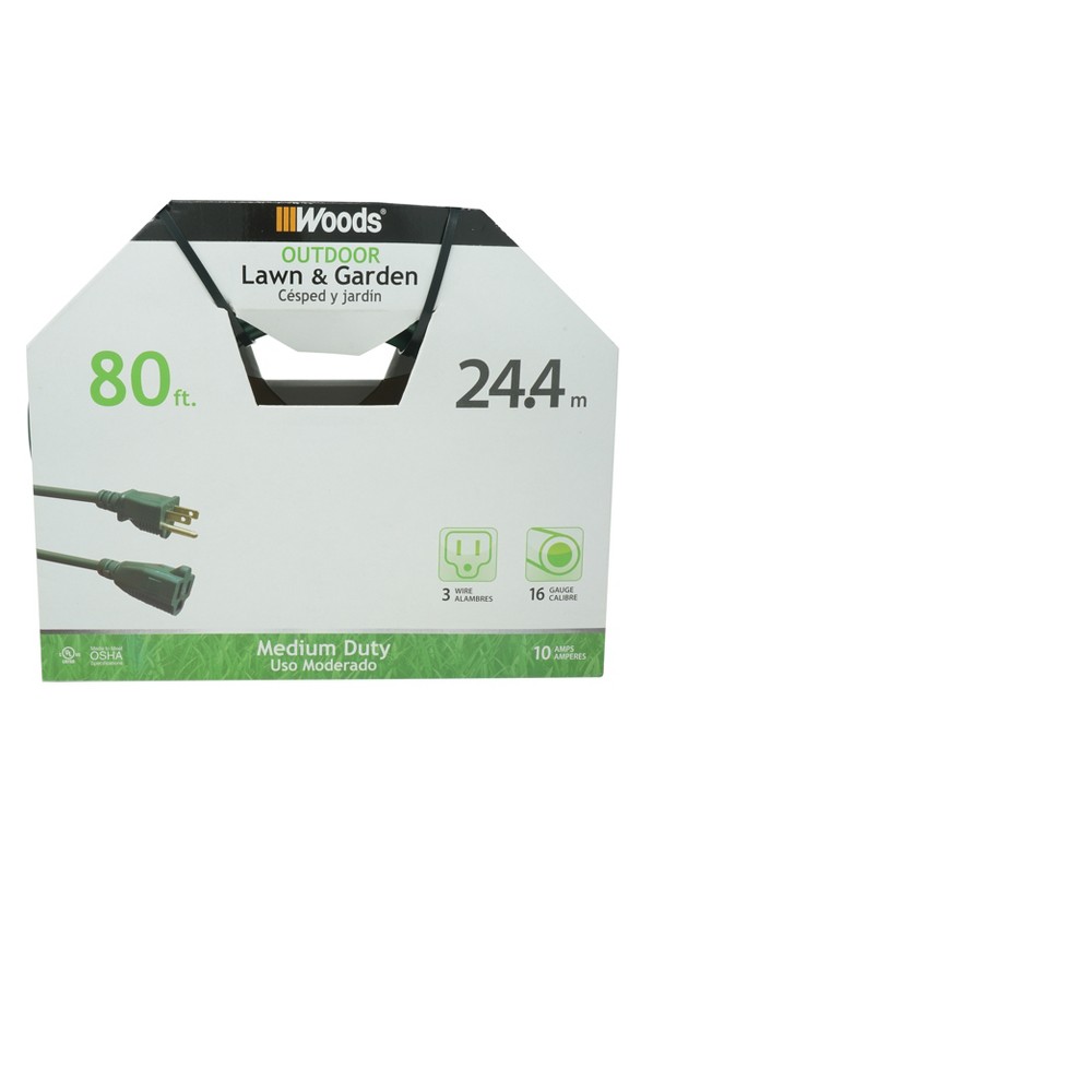 UPC 078693261336 product image for Woods 80' 16/3 Extension Cord Green | upcitemdb.com