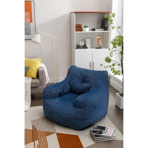 UPHA 010-Soft Velvet Fabric Bean Bag Chair Filled With Memory Sponge - 1 of 4