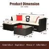 FDW 5-Piece Rattan Patio Furniture Set Modern Outdoor Sectional Sofa Conversation Sofa Set  with Corner Chairs Pillow and Glass-Top Table, Khaki - 2 of 4
