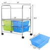 Tangkula 4-Drawer Rolling Storage Cart Metal Rack Organizer Shelf with Wheels - 2 of 4