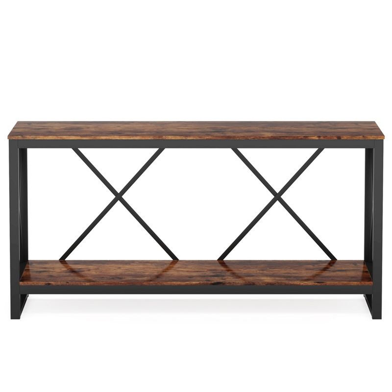 Tribesigns 70.9 Inch Industrial Extra Long Console Table with Open Storage Shelf, 4 of 9