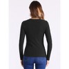 Allegra K Women's Stretch Long Sleeve Crew Neck Casual Knit Sweater Top - 3 of 4