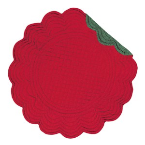 C&F Home Red and Green Round Placemat Set of 6 - 1 of 2