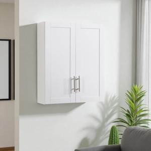 Mshliw Wood Wall Mounted Cabinet with Doors and Shelves, Bathroom Hanging Storage Cabinet with Adjustable Shelf, Medicine Cabinet for Bathroom - 1 of 4