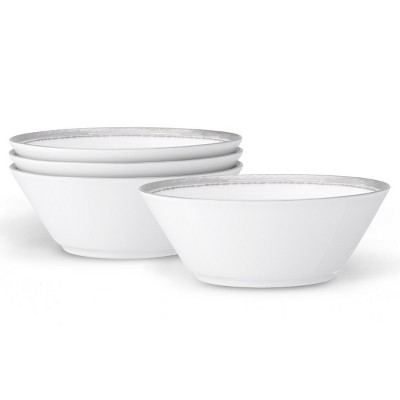 Noritake Whiteridge Platinum Set of 4 Fruit Bowls