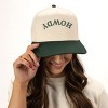 3D Puff Embroidered Howdy Upside Down Arch - Women's Canvas Trucker Hat - 2 of 2