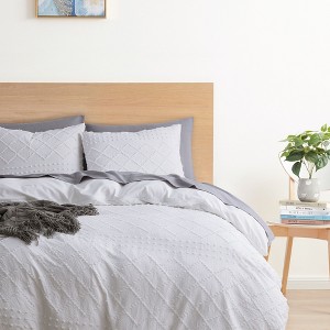 Nestl 3 Piece Tufted Boho Duvet Cover, Textured Duvet Cover Set with Zipper Closure - 1 of 4