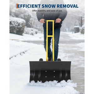 Snow Shovel with Wheels, 5-Position Angled Blade & Rubber Wheels, Heavy-Duty Back Saver Steel Snow Plow , Double Rod, 29" W X 16.5" H - 1 of 4