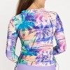Calypsa Women's Plus Size Half-Zip Long Sleeve Rash Guard UPF 50+ Nora Swim Top - 2 of 4