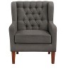 Sapphtopaz Modern Accent Chair with Button-Tufted Wingback Upholstered Club Chair with Wood Legs Classic Reading Chair for Living Room, Bedroom - 4 of 4